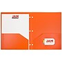 JAM Paper Heavy Duty 3 Hole Punch Two-Pocket Plastic Folders, Orange, 6/Pack (383HHPORB)~#|#~sp71001451_sc7