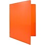 JAM Paper Heavy Duty 3 Hole Punch Two-Pocket Plastic Folders, Orange, 6/Pack (383HHPORB)~#|#~sp71001452_sc7