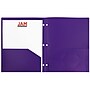 JAM Paper Heavy Duty 3 Hole Punch Two-Pocket Plastic Folders, Purple, 6/Pack (383HHPPUB)~#|#~sp71001456_sc7