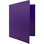 JAM Paper Heavy Duty 3 Hole Punch Two-Pocket Plastic Folders, Purple, 6/Pack (383HHPPUB)~#|#~sp71001457_sc7
