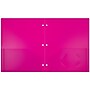 JAM Paper Heavy Duty 3 Hole Punch Two-Pocket Plastic Folders, Fuchsia Pink, 6/Pack (383HHPFUB)~#|#~sp71001475_sc7
