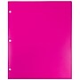 JAM Paper Heavy Duty 3 Hole Punch Two-Pocket Plastic Folders, Fuchsia Pink, 6/Pack (383HHPFUB)~#|#~sp71001478_sc7