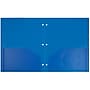 JAM Paper Heavy Duty 3 Hole Punch Two-Pocket Plastic Folders, Blue, 6/Pack (383HPBBUB)~#|#~sp71001480_sc7