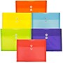 JAM Paper Standard Plastic Filing Envelope, Letter, Assorted Colors, 6/Pack (218B1RGBOYP)~#|#~sp71001483_sc7