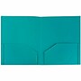 JAM Paper Heavy Duty 2-Pocket Folder, Teal Blue, 6/Pack (383hted)~#|#~sp71001495_sc7