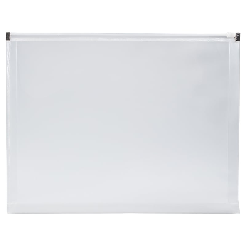 JAM Paper Plastic Envelopes with Zip Closure, Letter Size, Clear, 12/Pack (218Z1CL) image 1