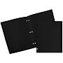 JAM Paper Heavy Duty 3 Hole Punch Two-Pocket Plastic Folders, Black, 108/Pack (383HHPBUA)~#|#~sp71001544_sc7