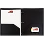 JAM Paper Heavy Duty 3 Hole Punch Two-Pocket Plastic Folders, Black, 108/Pack (383HHPBUA)~#|#~sp71001546_sc7