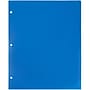 JAM Paper Heavy Duty 3 Hole Punch Two-Pocket Plastic Folders, Blue, 6/Pack (383HPBBUB)~#|#~sp71001569_sc7