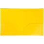 JAM Paper Heavy Duty 2-Pocket Plastic Folders, Yellow, 6/Pack (383HYED)~#|#~sp71001588_sc7