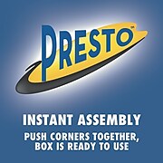 Bankers Box® Presto Heavy-Duty Instant Assembly File Storage Boxes, Lift-Off Lid, Letter Size, White/Blue, 12/Carton (0063101)