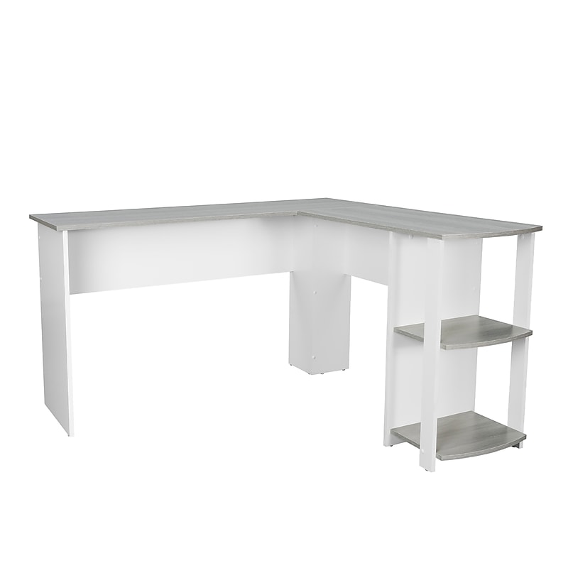 Techni Mobili 51" Mixed Materials L-Shaped Desk, Gray (RTA-8413L-GRY) image 1