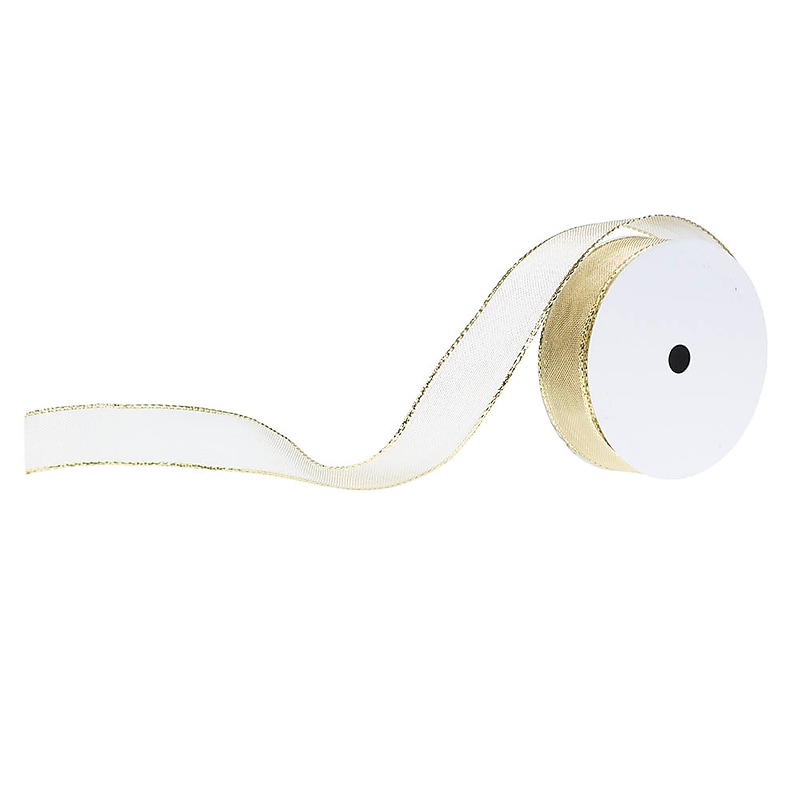 JAM Paper Wire Edged Ribbon, Gold (2210216378) image 1