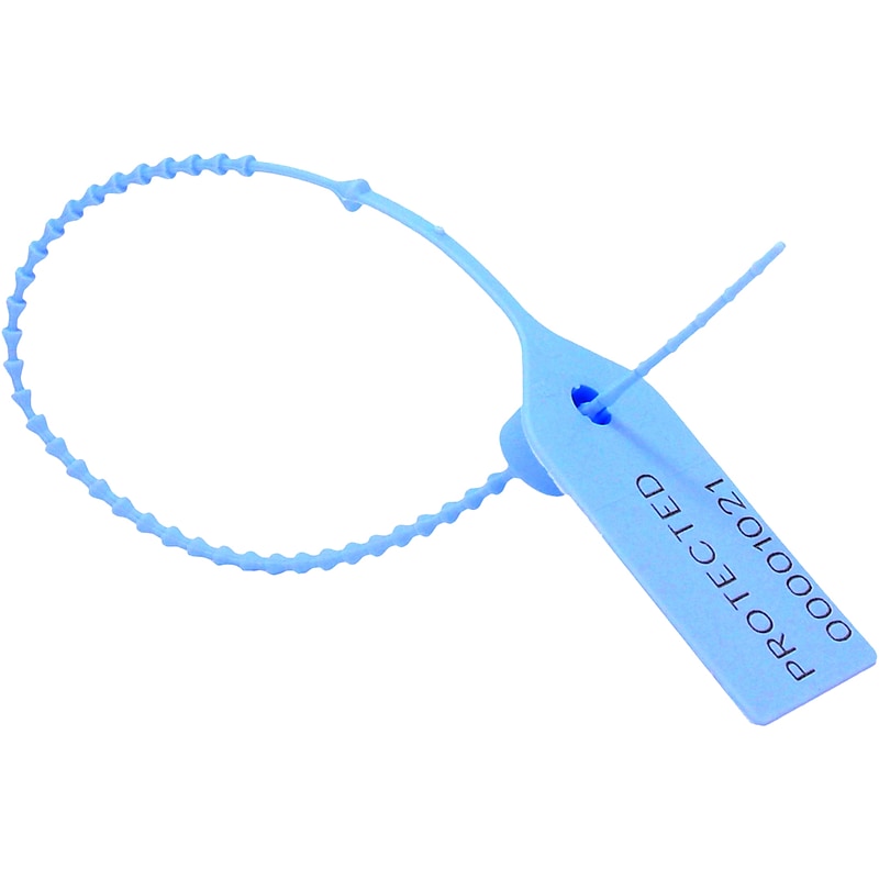Cambridge Security Seals Adjustable One-Piece Seals, 9", Blue, 10/Strip, 100 Strips/Carton (OPS20885) image 1