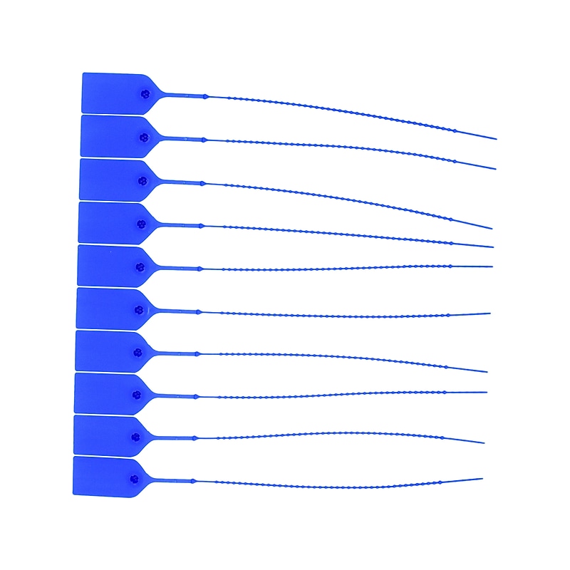 Cambridge Security Seals Adjustable One-Piece Seals, 9", Blue, 10/Strip, 100 Strips/Carton (OPS20881) image 1