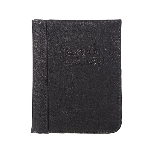 Travelway Faux Leather RFID Passport Cover, Black, 5.5" (RQ26816) at
