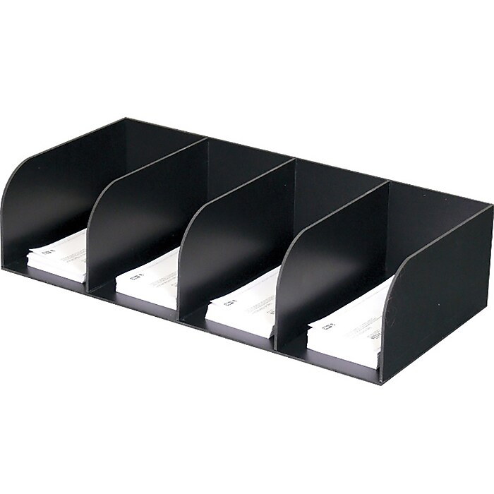 CONTROLTEK Counter Check Separator, 4 Compartments, Black (500070