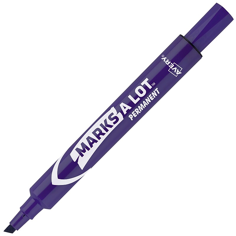 Avery Marks A Lot Tank Permanent Markers, Chisel Tip, Purple, 12/Pack (08884) image 1