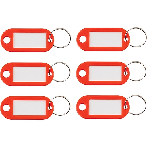 Advantus 1-Key Tags, Red, 6/Pack (KEY98018) | Staples
