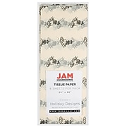 JAM Paper® Holiday Gift Tissue Paper, Ivory with Brown Sled, 480 Sheets/Pack (211813408B)