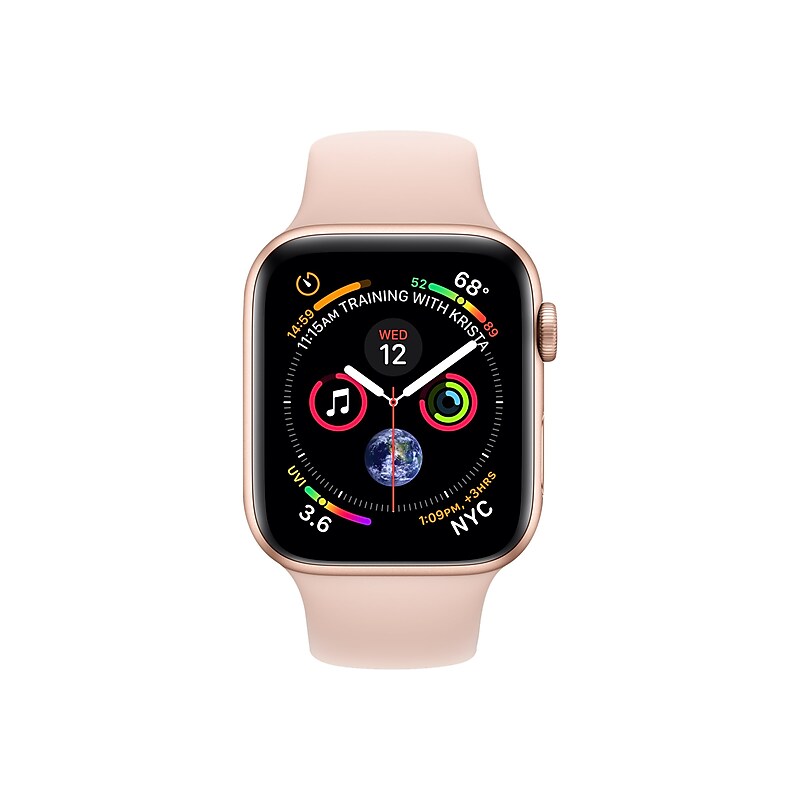 Apple Watch Series 4, GPS, 40mm, Aluminum Case, Gold Sport Band (MU682LL/A) image 1