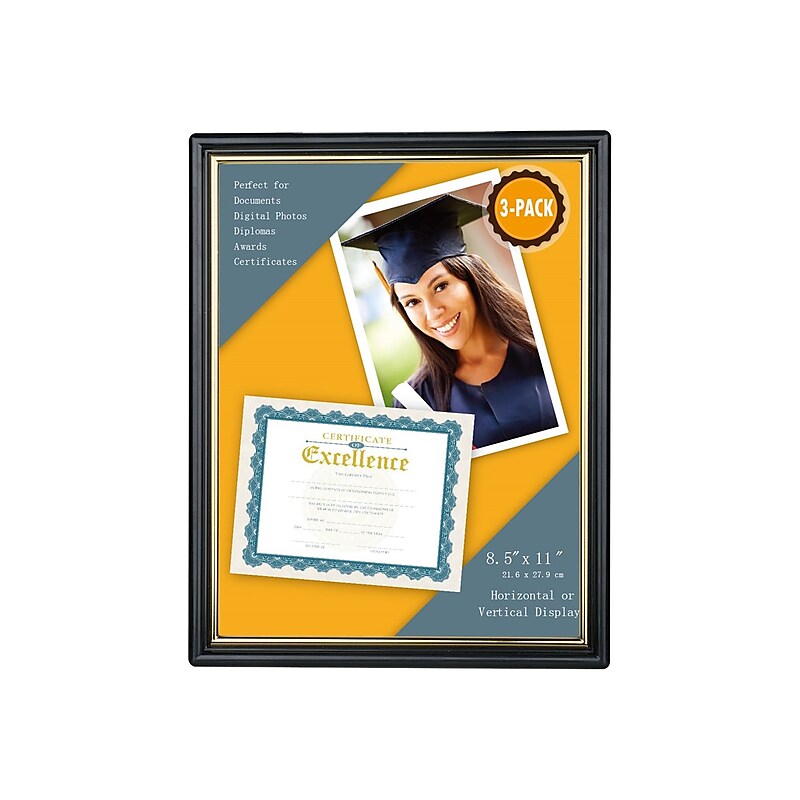 Victory Light Plastic Picture Frame, Black (VS1001K) image 1