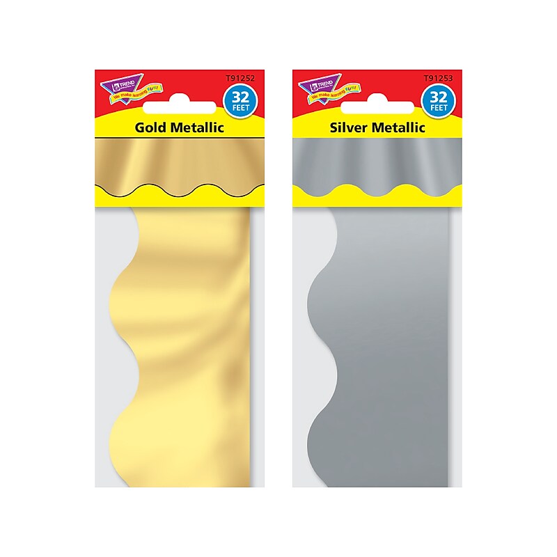 TREND enterprises, Inc. Terrific Trimmers 39" x 2.25" Borders, Metallic 10/Pack (T09266) image 1
