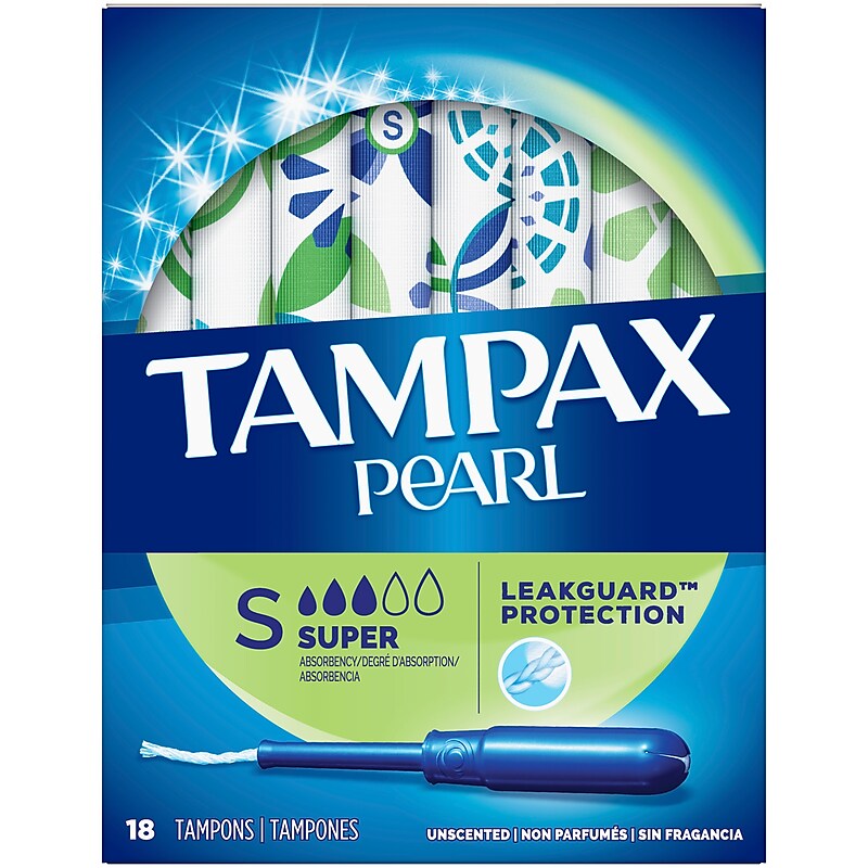 Tampax Pearl Super Tampons, 18/Box (00073010002289) image 1