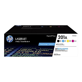 HP 201A Black/Cyan/Magenta/Yellow Standard Yield Toner Cartridge, 4/Pack (CF400AQ1)