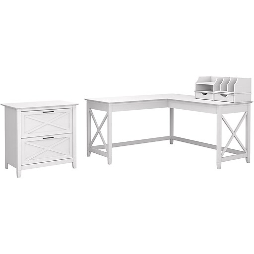 Shop Staples for Bush Furniture Key West 60"W LShaped Desk with Mobile