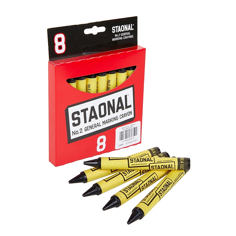 Crayola Staonal Marking Crayons, Black, 8/Box (52-0002-2-051) image 1