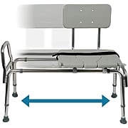 DMI® 19" - 23" x 19" Heavy-Duty Sliding Transfer Bench with Cut-Out Seat, White (522-1734-1900)