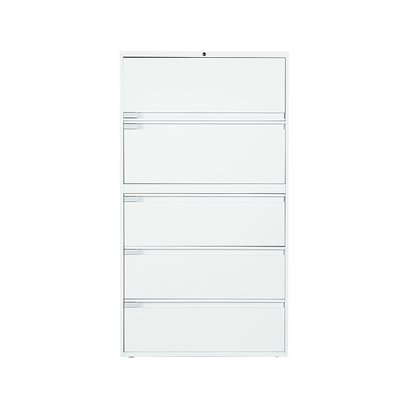 Global 9300 Plus Series 5-Drawer Lateral File Cabinet, Locking, Letter/Legal, Designer White, 36" (TD9336P5F1HDWT) image 1