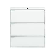 Global 9300 Plus Series 3-Drawer Lateral File Cabinet, Locking, Letter/Legal, Designer White, 36" (TD9336P3F1HDWT)
