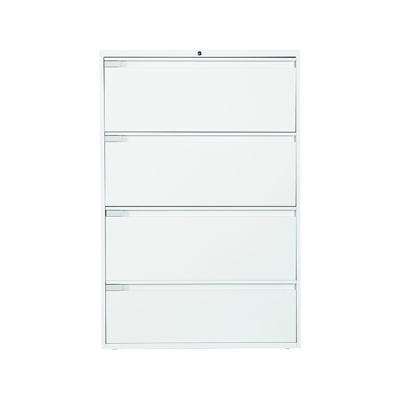 Global 9300 Plus Series 4-Drawer Lateral File Cabinet, Locking, Letter/Legal, Designer White, 36" (TD9336P4F1HDWT) image 1