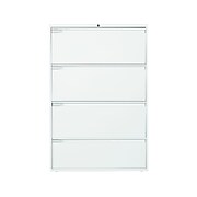 Global 9300 Plus Series 4-Drawer Lateral File Cabinet, Locking, Letter/Legal, Designer White, 36" (TD9336P4F1HDWT)