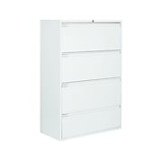 Global 9300 Plus Series 4-Drawer Lateral File Cabinet, Locking, Letter/Legal, Designer White, 36" (TD9336P4F1HDWT)