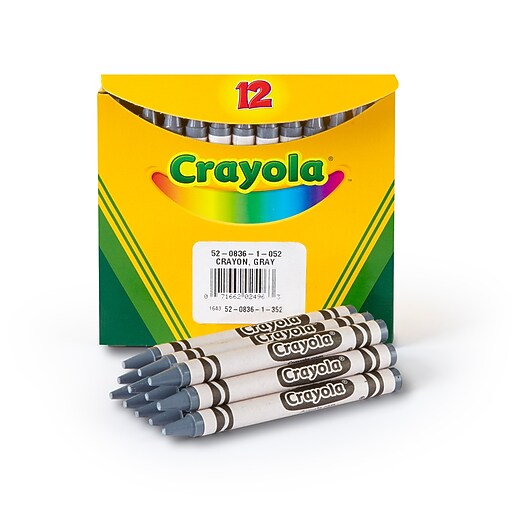 Crayola SingleColor Refill Crayons, Gray, 12 Per Box (520836052