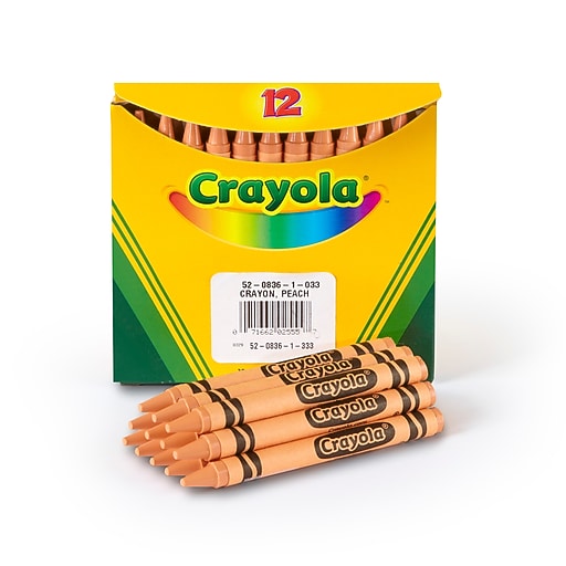 Crayola SingleColor Refill Crayons, Peach, 12 Per Box (520836033