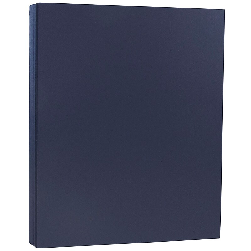 JAM Paper 100 lb. Cardstock Paper, 8.5" x 11", Navy Blue, 50 Sheets/Pack (LEBA242) image 1