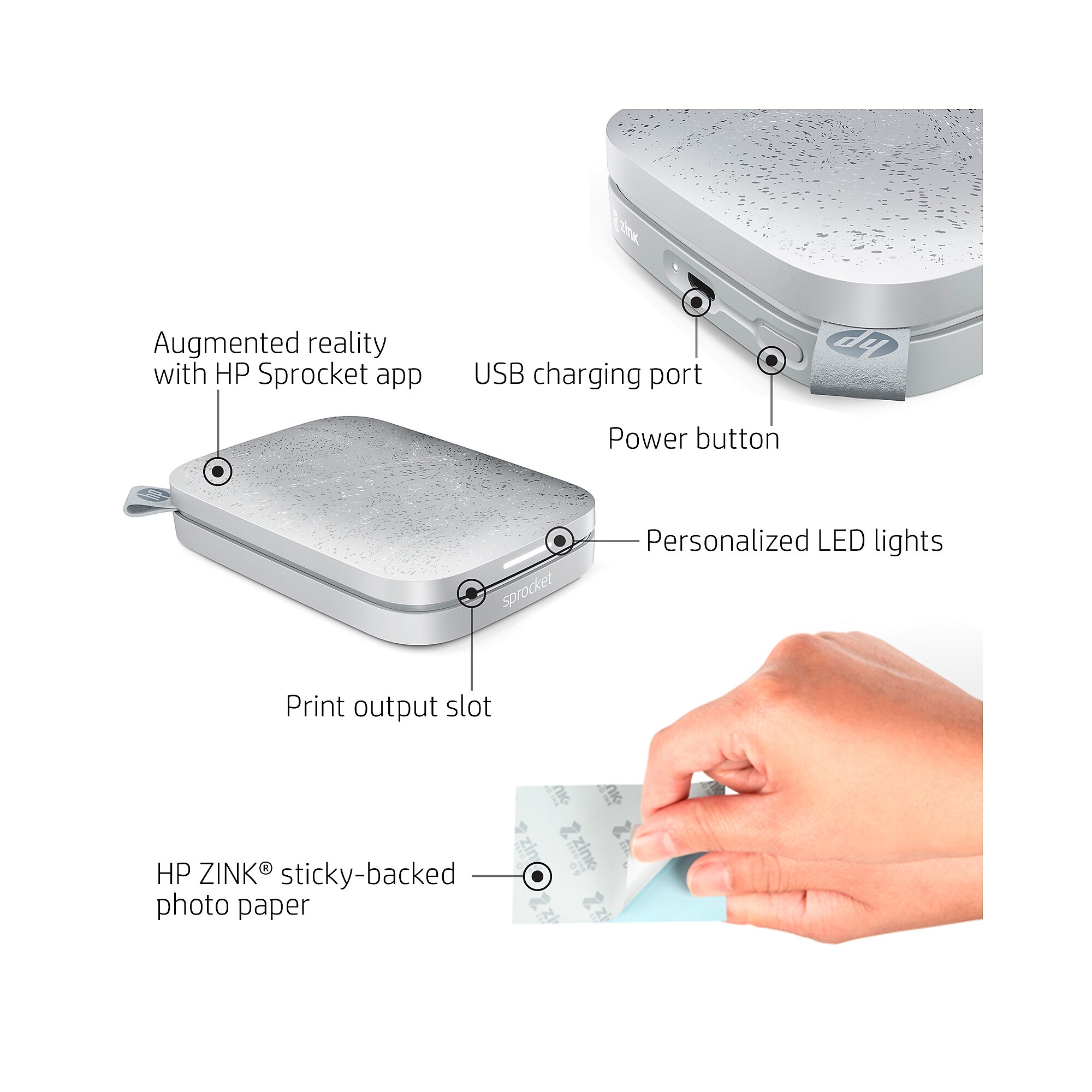 HP Sprocket 200 Wireless Color Inkjet Printer, Single-Function, Print (HPISPW) Sansujyuku sansujyuku.com