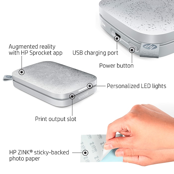 HP Sprocket 200 Wireless Color Inkjet Printer, Single