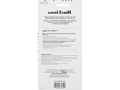 Uni-Ball 207 Impact Gel-Stifte – 4er Pack Schwarz, 1,0 Mm – Für Glattes Schreiben
