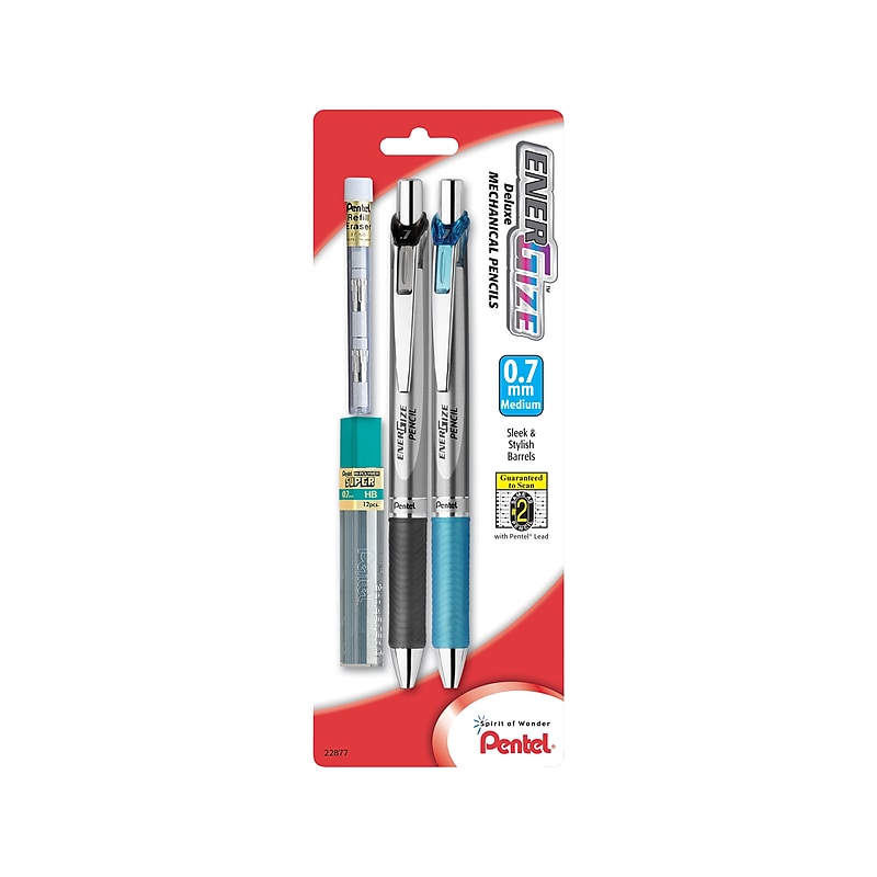 Pentel EnerGize Mechanical Pencils, No. 2 Medium Lead, 2/Pack (PL77LEBP2) image 1