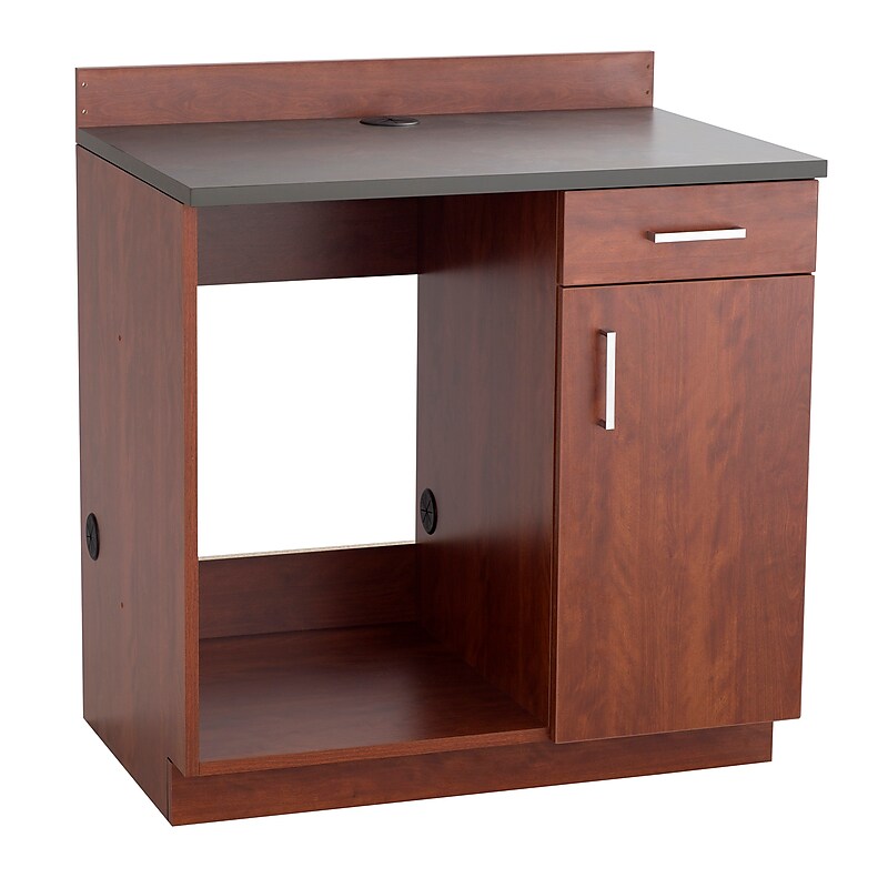 Safco 36"H Modular Break Room Appliance Base Cabinet, Mahogany/Slate (1705MH) image 1