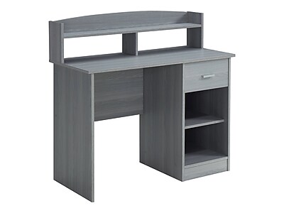 Modern Office Desk with Hutch Gray - Techni Mobili