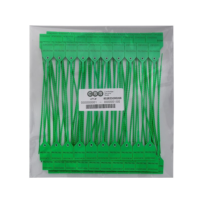 Cambridge Security Seals Heavy Duty Pull Tight Seals, 15", Blue, 100/Carton (HPT13070 KG) image 1