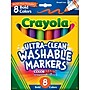 Crayola Washable Ultra Clean Broad Line Markers, Assorted Colors, 8/Box (58-7832)~#|#~sp72497609_sc7