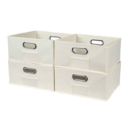 Niche Cubo Half-Size Foldable Fabric Storage Bins- Beige ...