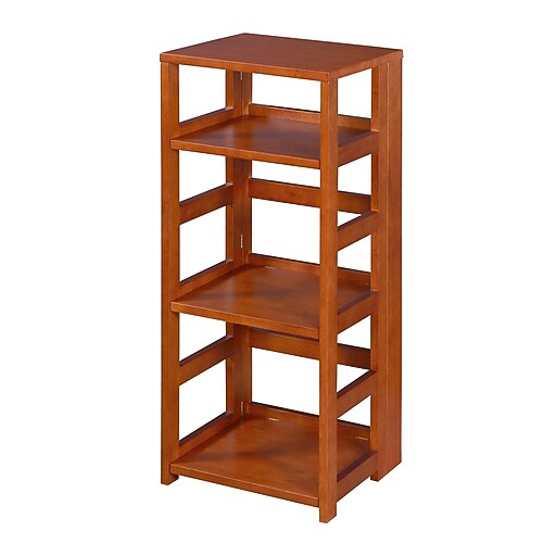Niche Flip Flop 4 Shelf 34"H Square Folding Bookcase, Cherry
